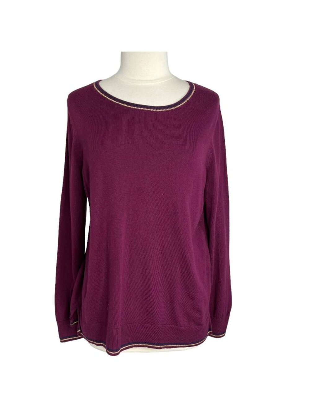 Old Navy Classic Crew Sweater XL Maroon Winter Wine Purple Long Sleeves